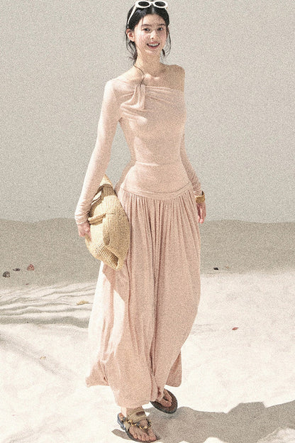 Sunset Elegance Top and Skirt Set-Up