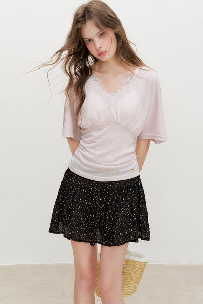 Lace Batwing Sleeve Top