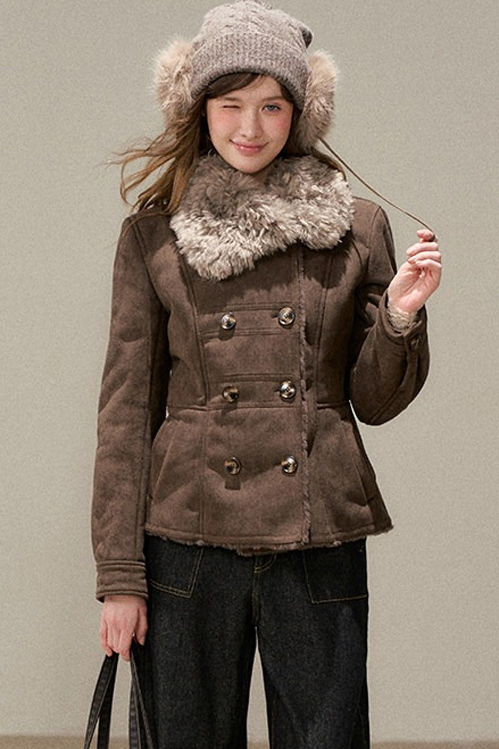 Lapel Fur Collar Jacket