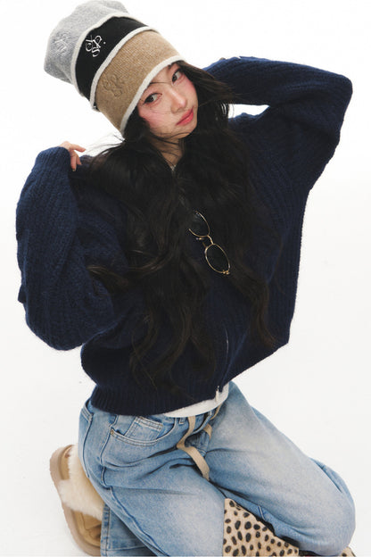 Contrast Trim Knitted Beanie