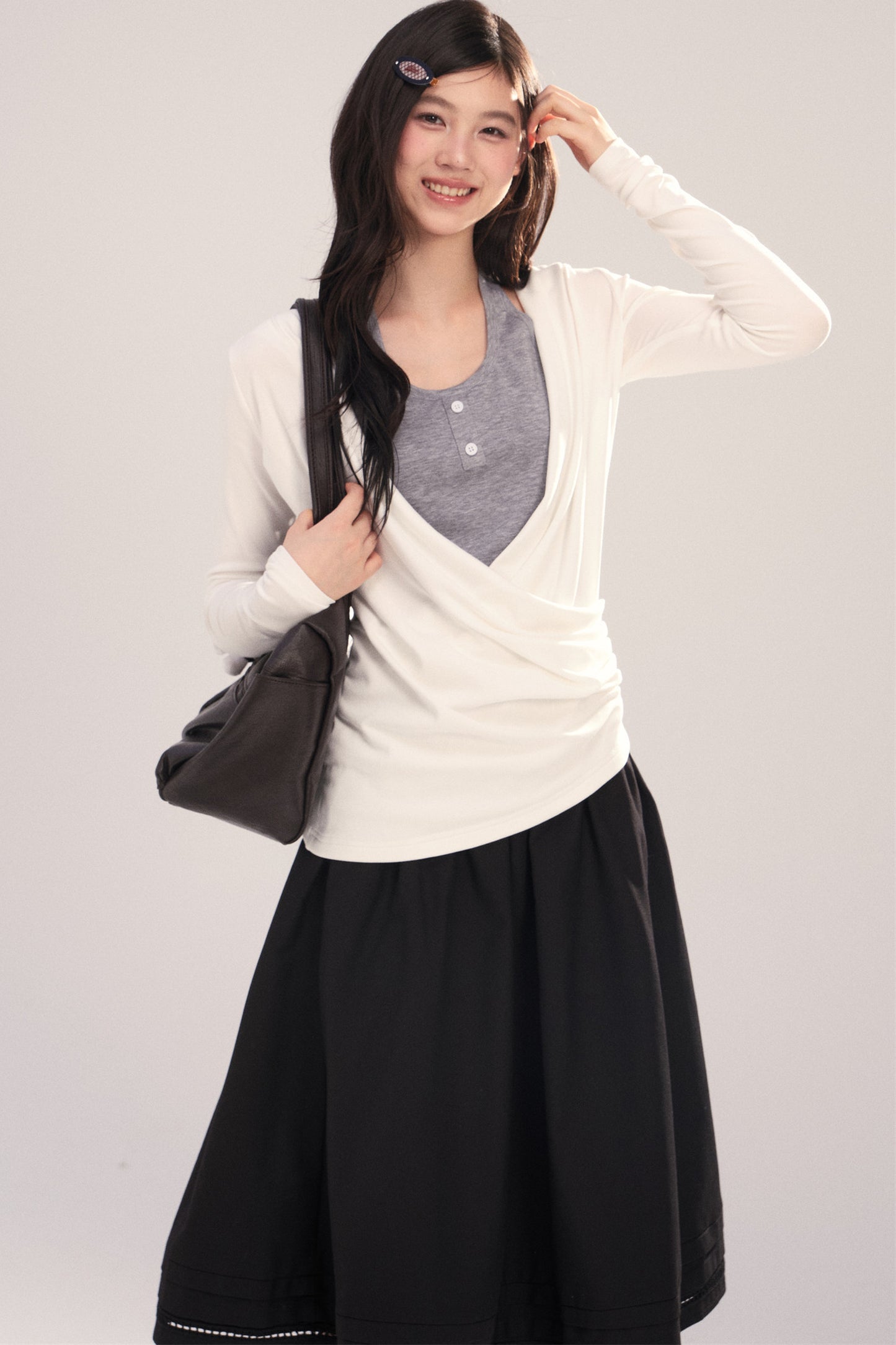 Layered-Look Long-Sleeve Top