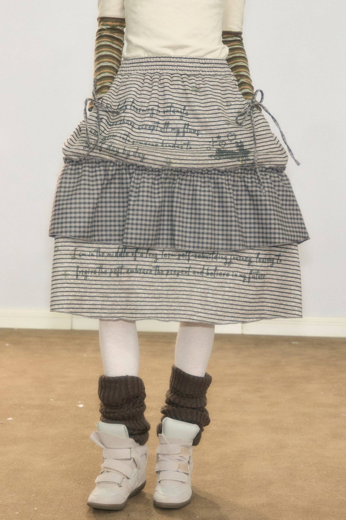 Plaid Letter Print Skirt
