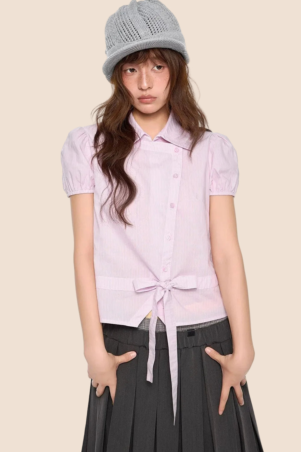 Puff Sleeve Striped Blouse