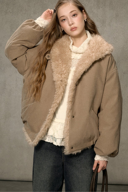 Fur Collar Bud-Shaped Down Jacket