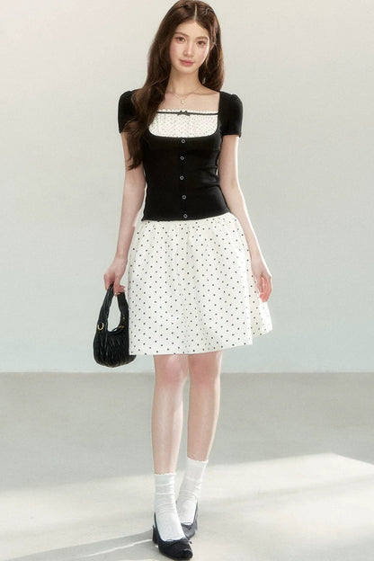 Minifalda Evasé con Lunares