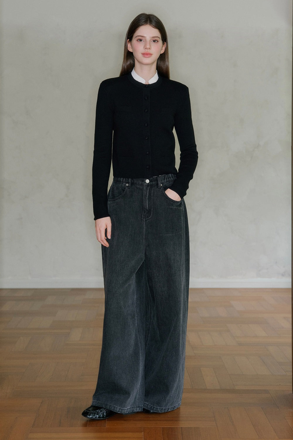 Pantaloni in denim a vita bassa
