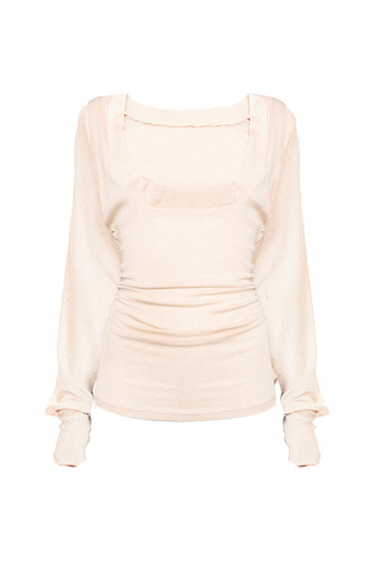Autumn Long-Sleeve Base Shirt Tube Top and Skirt Set-Up