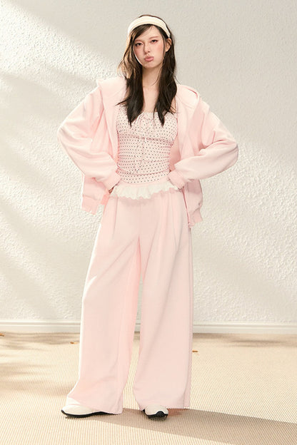 Pink Polka Dot Cardigan Set-Up