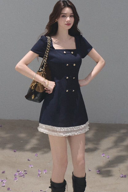 Layered Waves Lace Dress