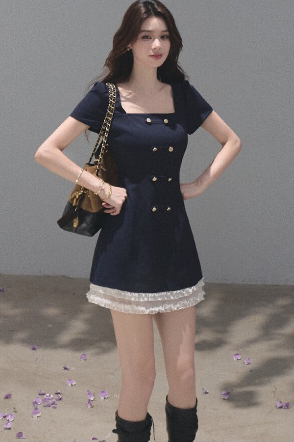 Layered Waves Lace Dress
