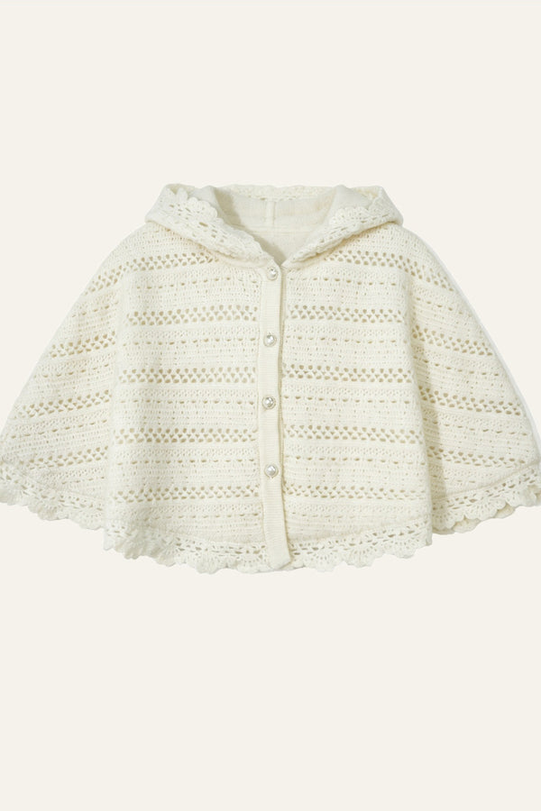 Hooded Hollow Crochet Knit Cardigan