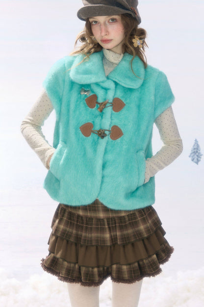 Toggle Button Lamb Wool Vest