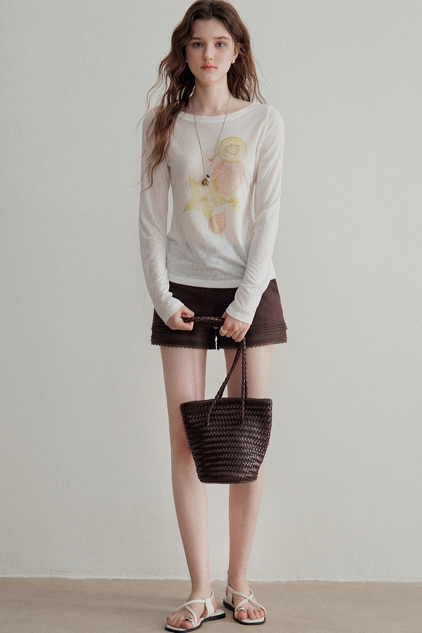 Lyocell Fruit Print Blouse