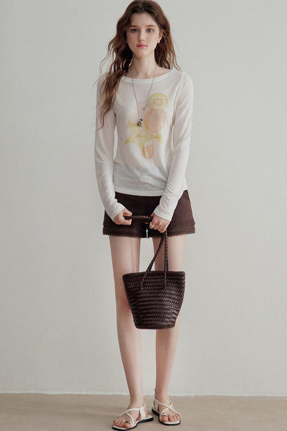 Lyocell Fruit Print Blouse