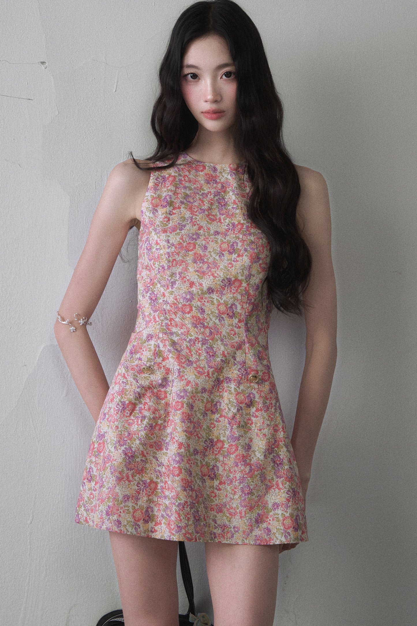 Oil Painting Floral Tank Dress