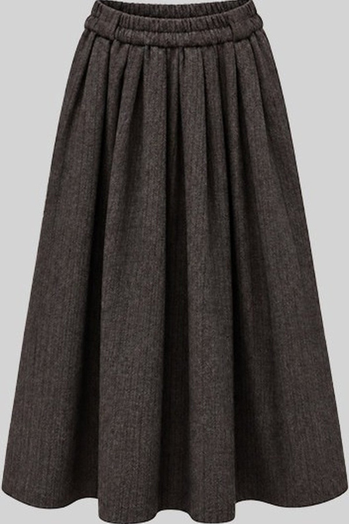 White Woolen Coat and Brown Skirt Set-Up