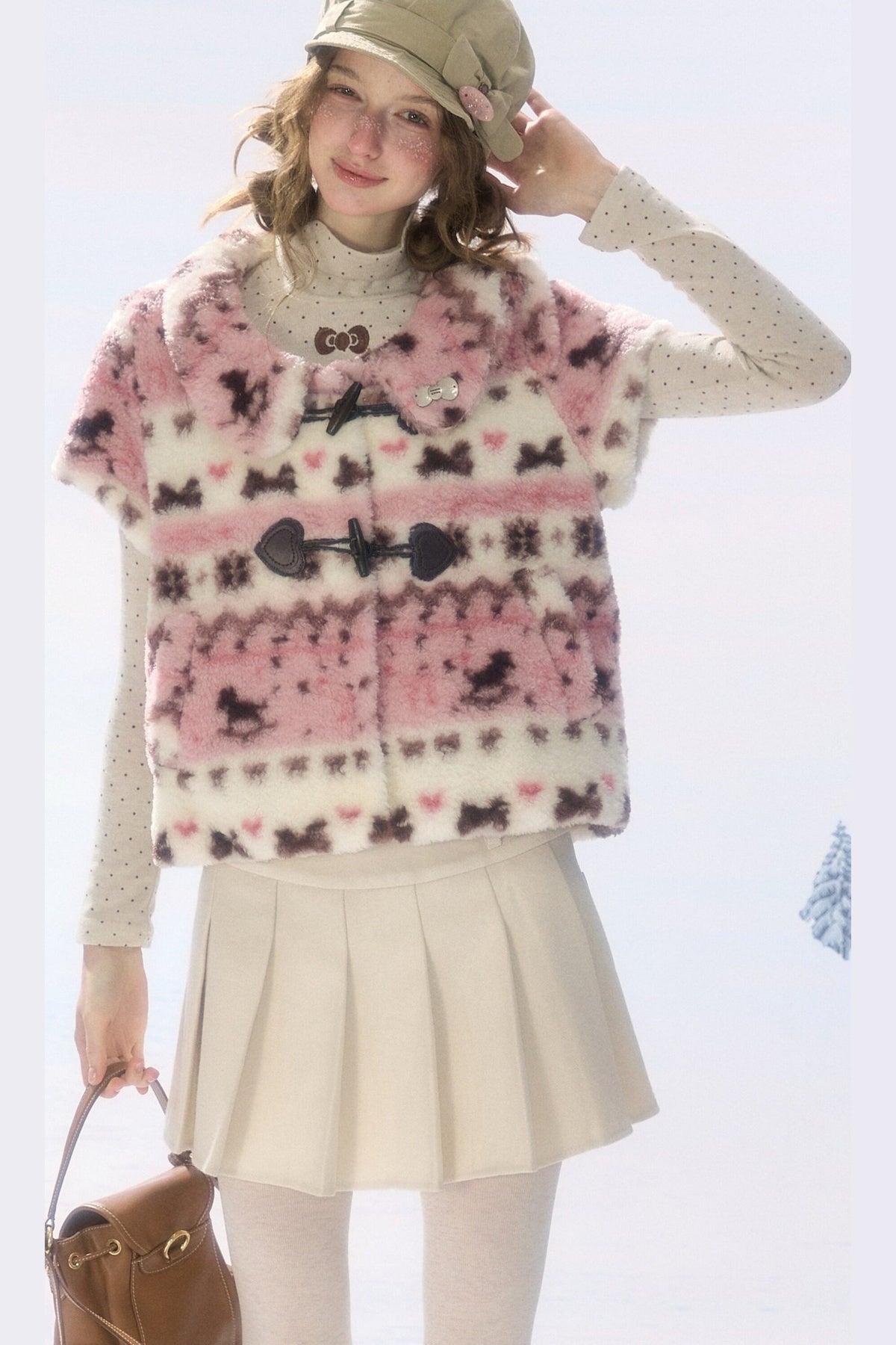 Pink Sherpa Duffle Jacket