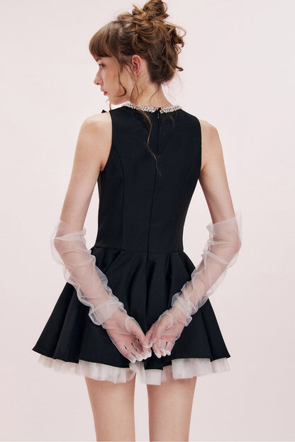 Rhinestone Bow A-Line Dress