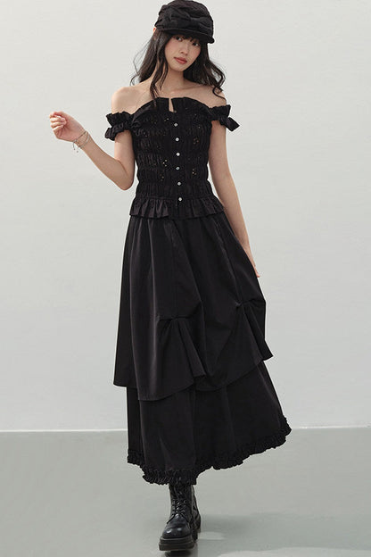 Irregular Pleated A-Line Skirt