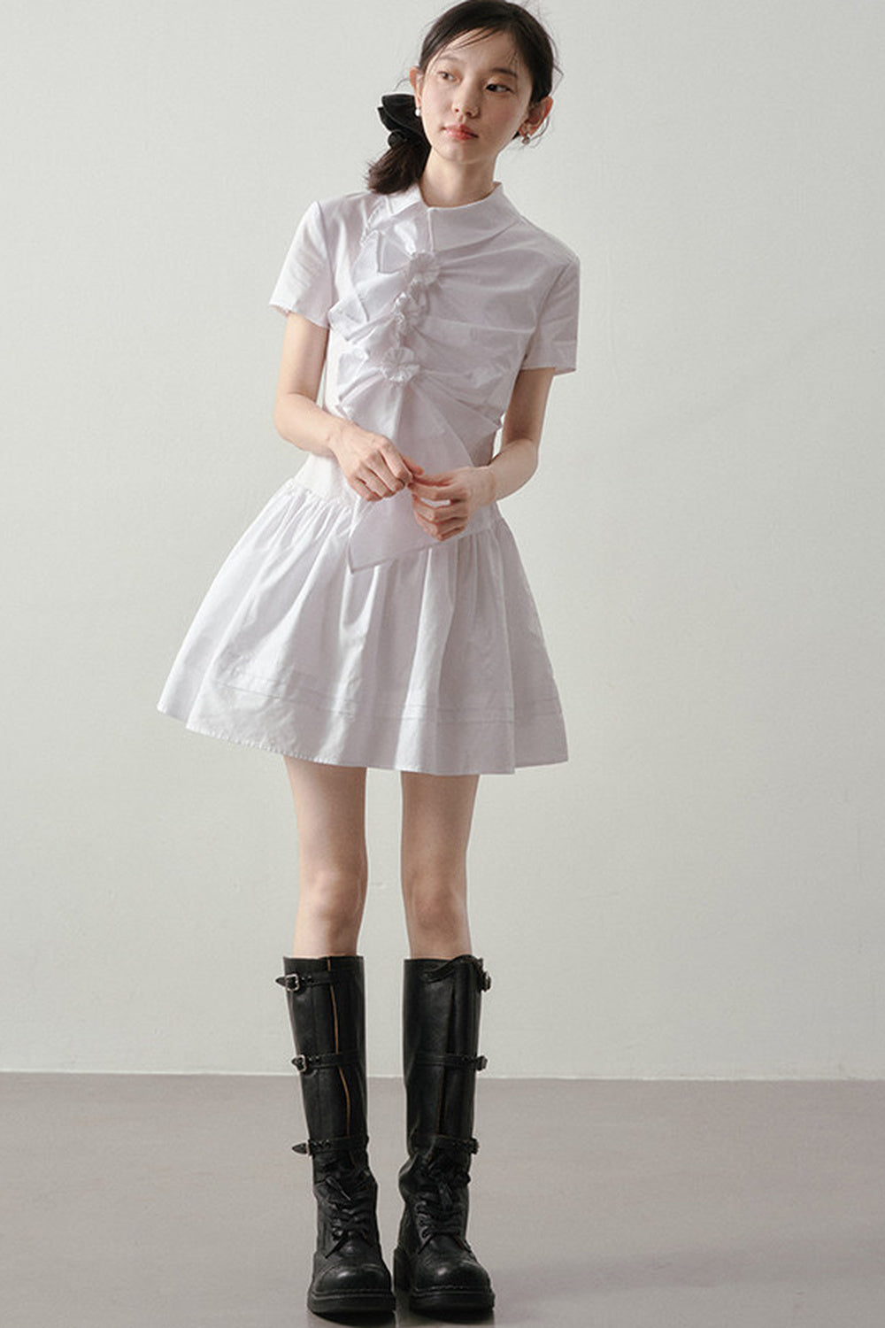 3D Floral Shirt Dress