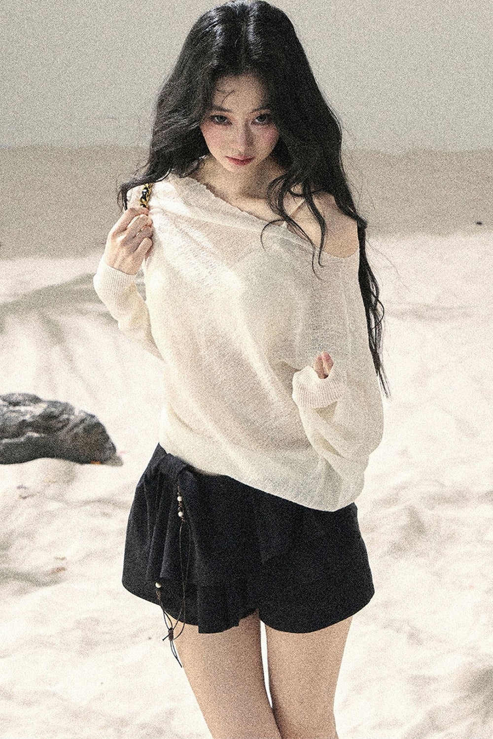 Conjunto de Top Hazy Mist Sin Hombros