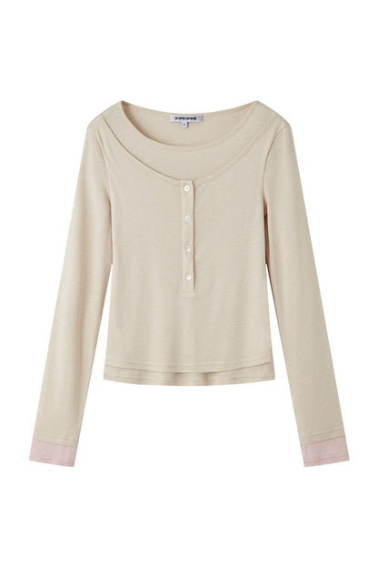 Layered-Look Long-Sleeved T-Shirt