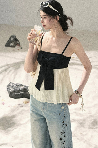 Off-Shoulder Mesh Camisole Top