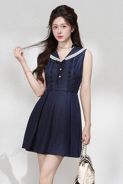 French Collar Bow Dress