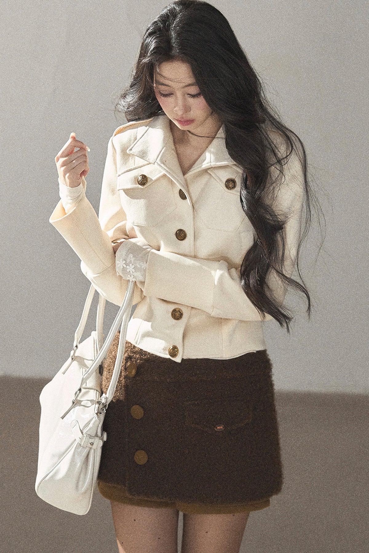 Vintage Faux Suede Short Jacket