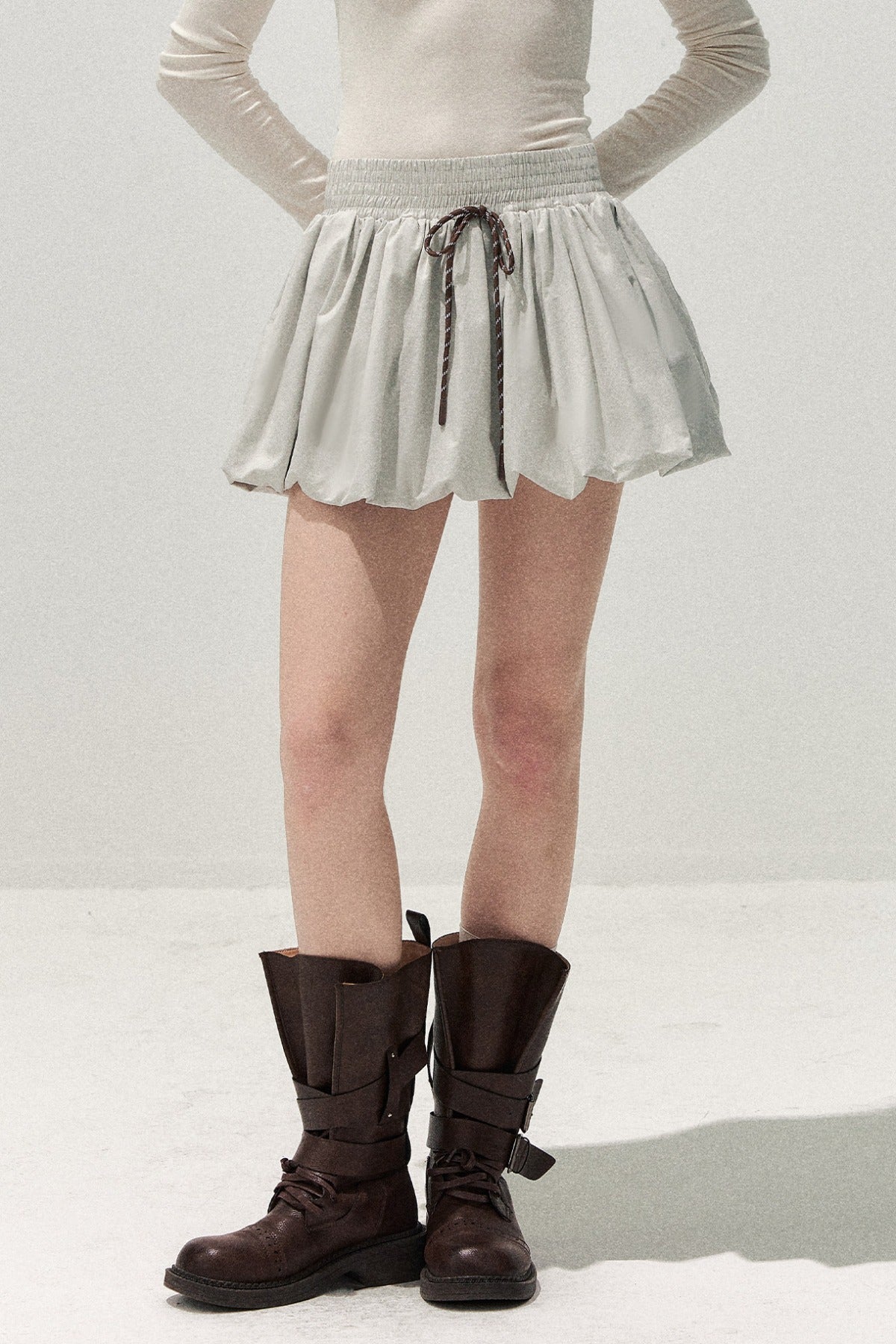 Plaid Trench Coat and Skirt Set-Up