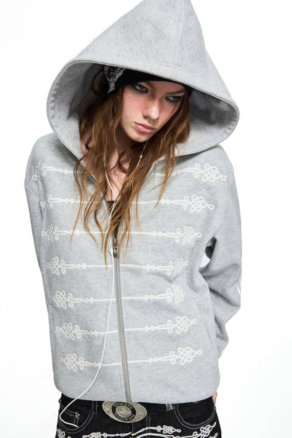 Giacca vintage Napoleone con cappuccio e zip