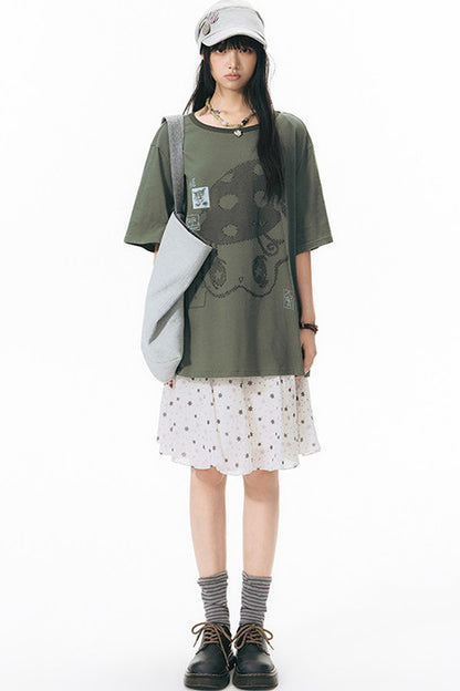 Starwii blusa oversize stampata