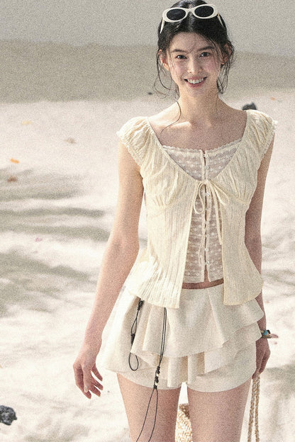 Soft Gauze Lace Blouse