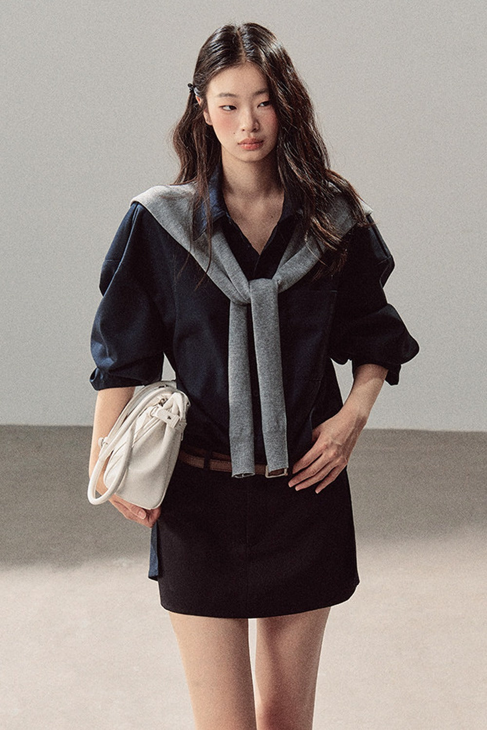 Preppy Layered Polo Dress Set