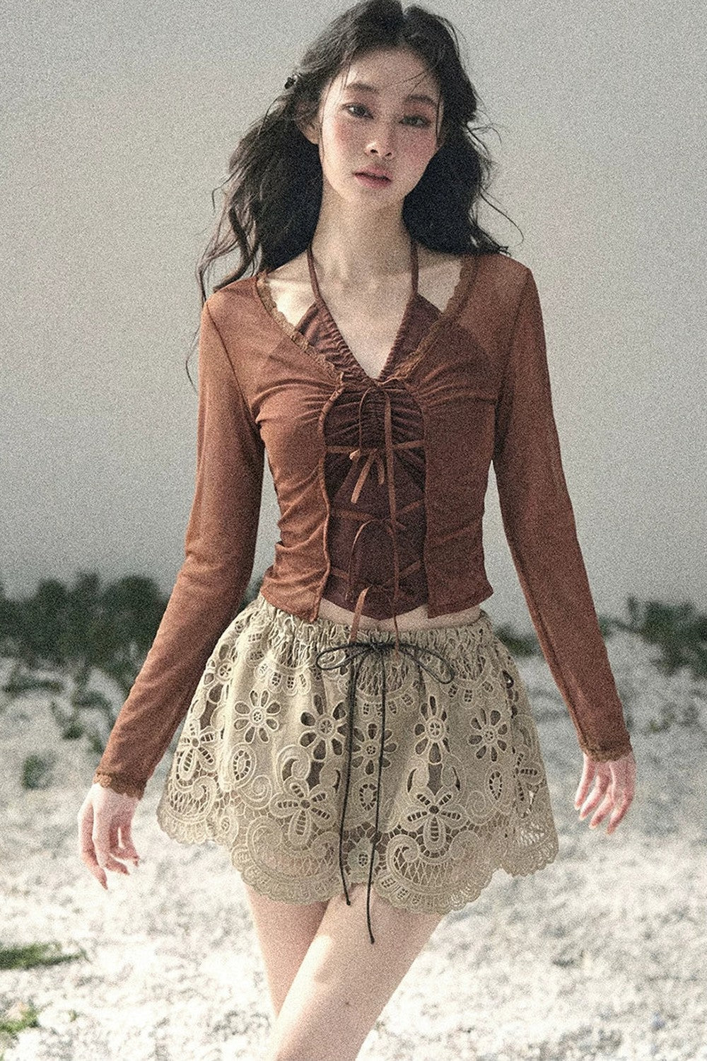 Lace Halter Two-Piece Set-Up