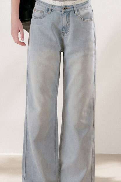 High-Waisted Lyocell Cotton Wide-Leg Jeans
