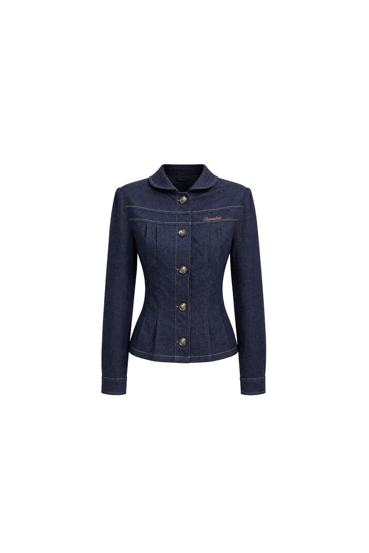 Dark Blue Denim Top With Skirt Set-Up