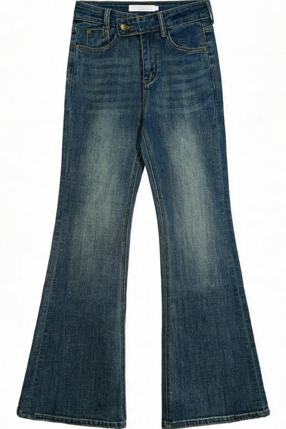 High-Waist-Schlagjeans