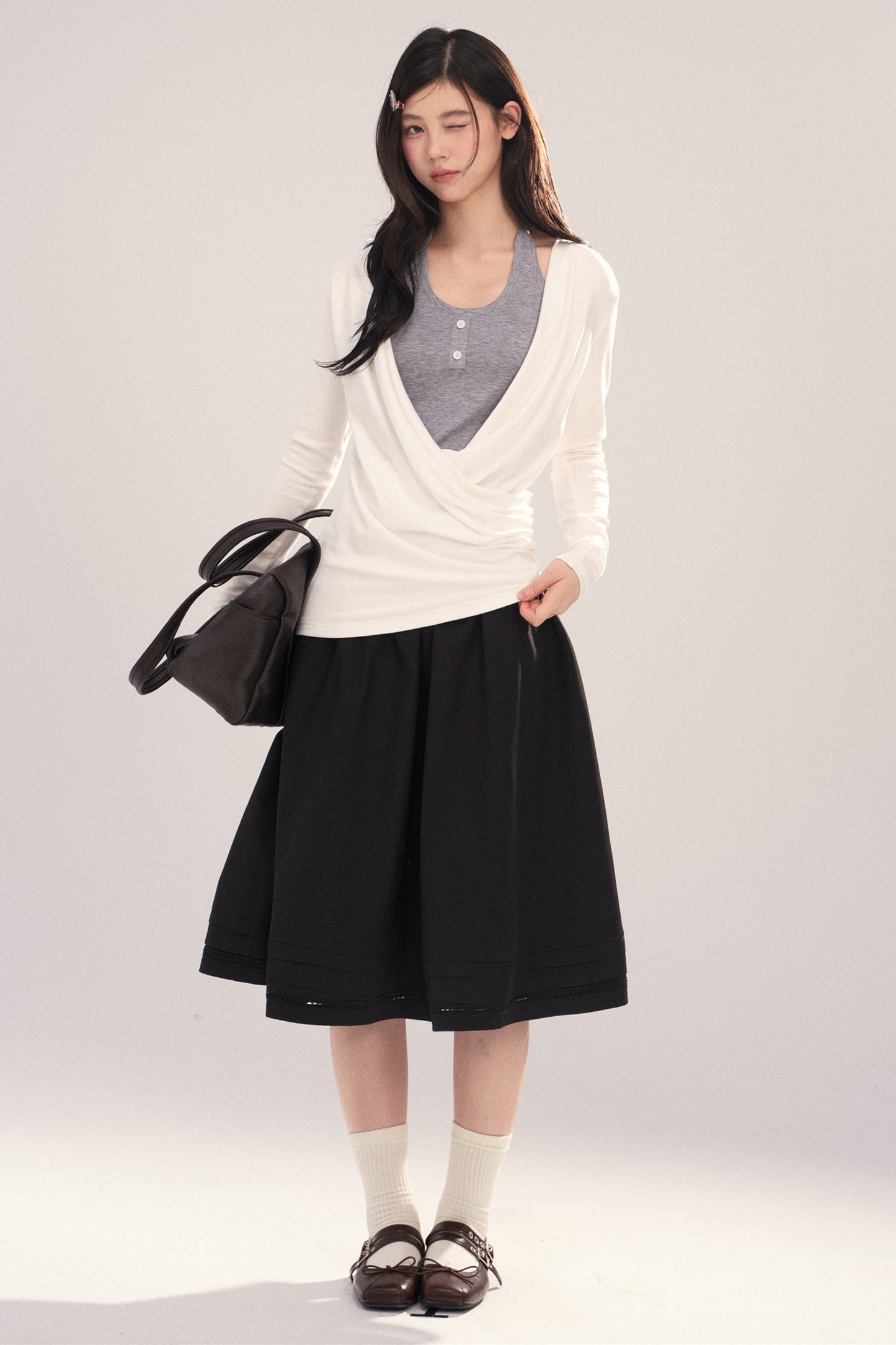 Layered-Look Long-Sleeve Top