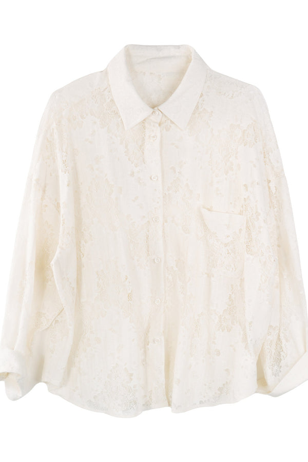 Off-White Lace Floral Blouse