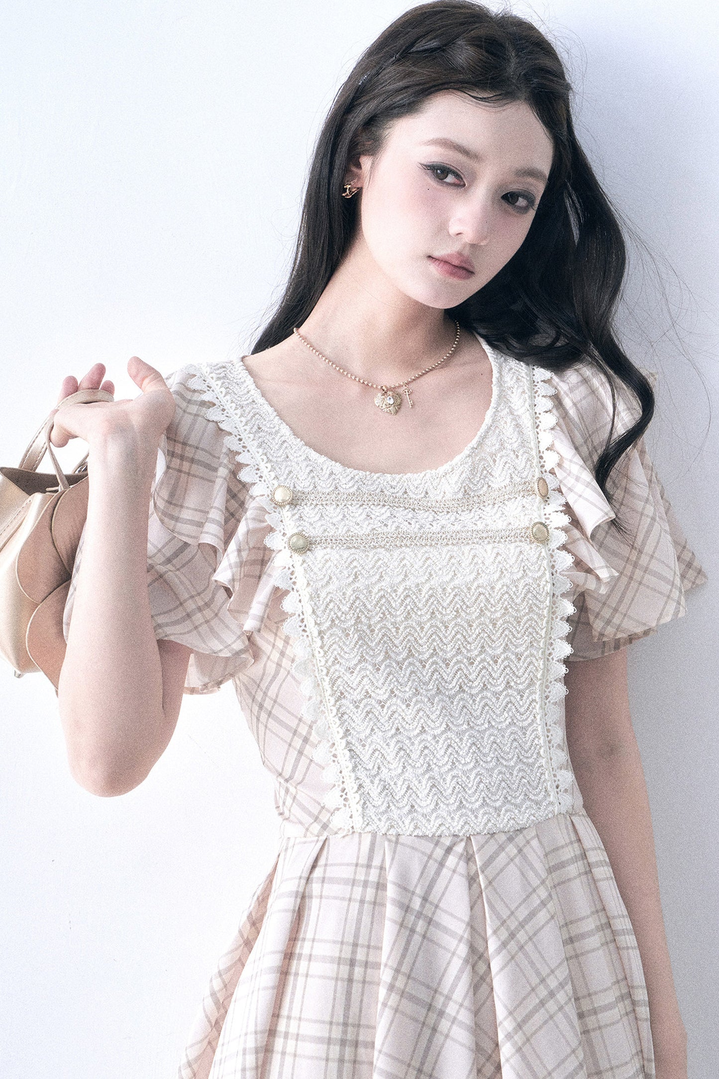 Retro Knit Plaid Dress
