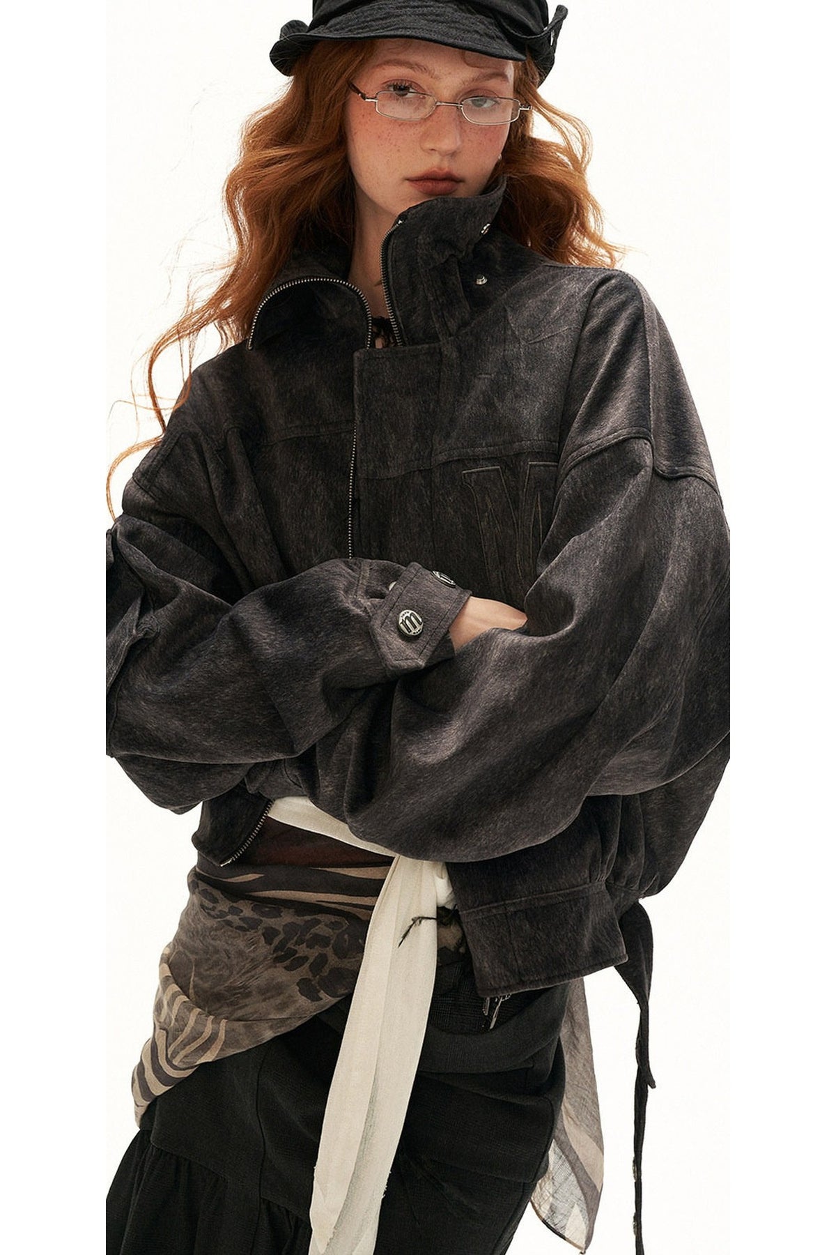Imitation Horsehair Texture Silhouette Button Jacket