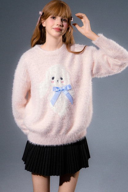 Mink Fur Bear Rabbit Knit Sweater