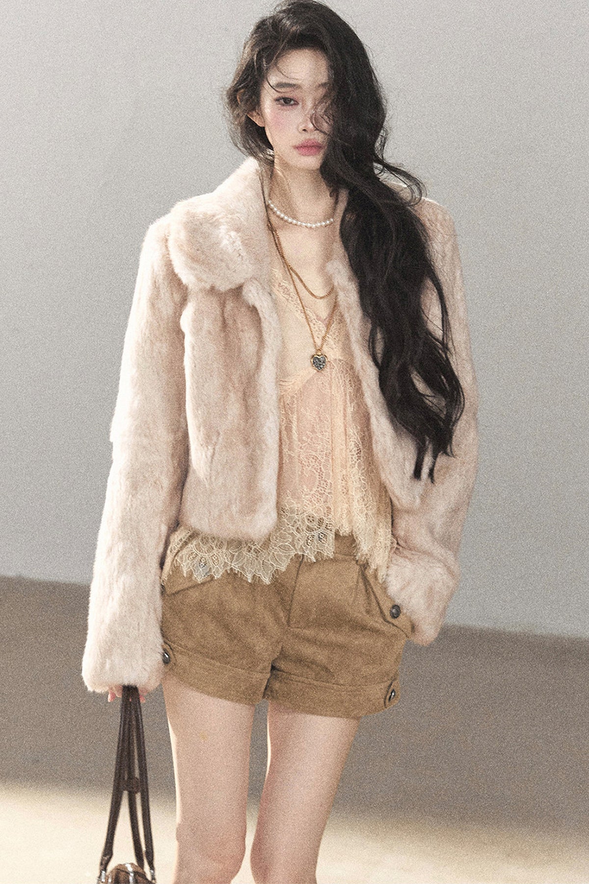 Lace Chiffon Lantern Sleeve Top Set