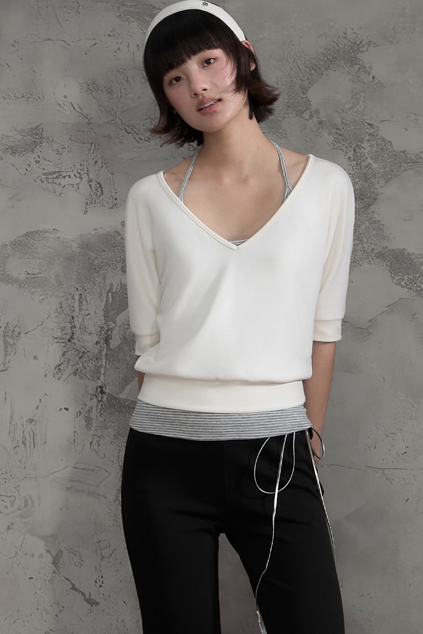 Striped Halterneck Camisole and Pants Set-Up