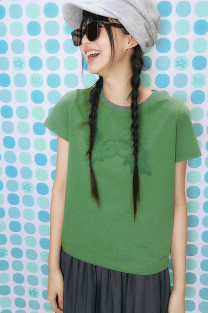 Strickbluse mit Kuss-Print