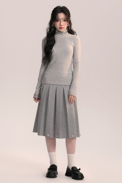 Ruffled Lapel Brushed Base Layer Top