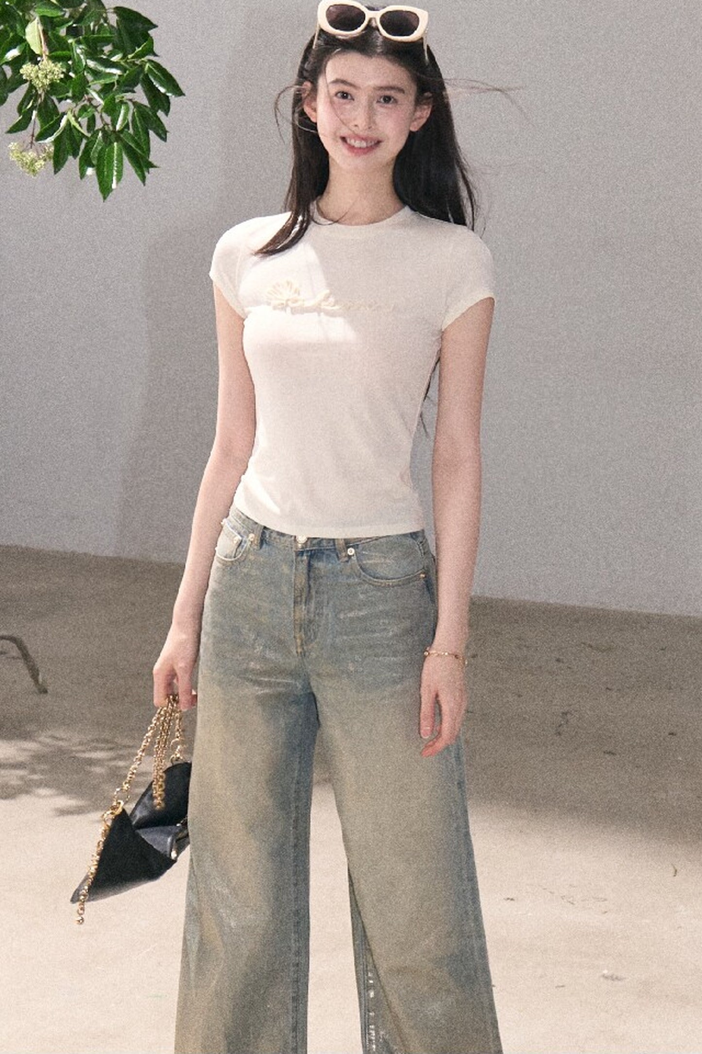 Retro Gradient Cotton Jeans