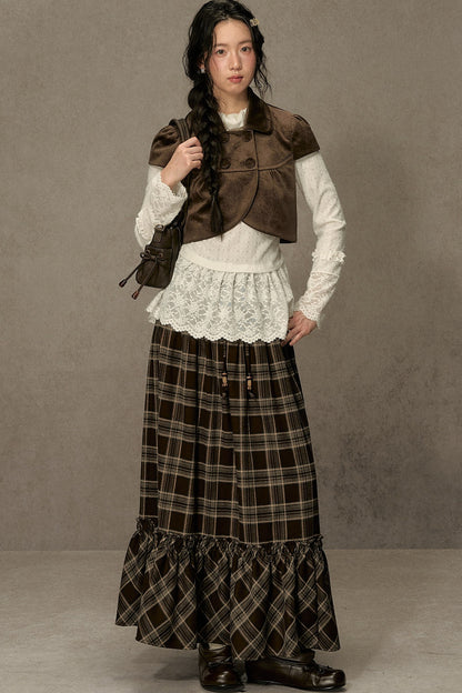 Gilet vintage croisé à revers