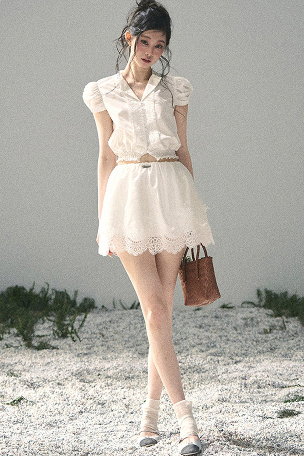 Rose Lace Reversible Two-Piece Set-Up